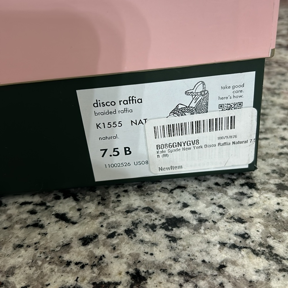 Kate Spade New York Disco Raffia Dress Sandals - Natural Size 7.5 - Picture 6 of 14